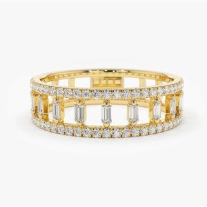 🔥 Refine Eternity CZ Popular Hollow Double Layer Rings for Women, PD428